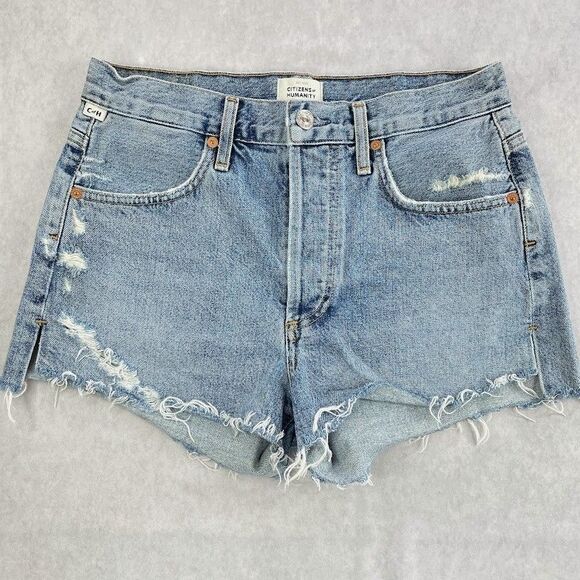 Citizens Of Humanity Pants - Citizens of Humanity Annabelle Shorts Womens 25 Button Fly Distressed Cutoff